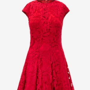 Carolina Herrera Red Lace Dress - Size 8 NWT
